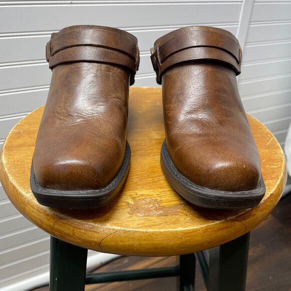 Cabela’s Western Harness Leather Slip On Mules/Clogs Size 6 - Picture 4 of 12